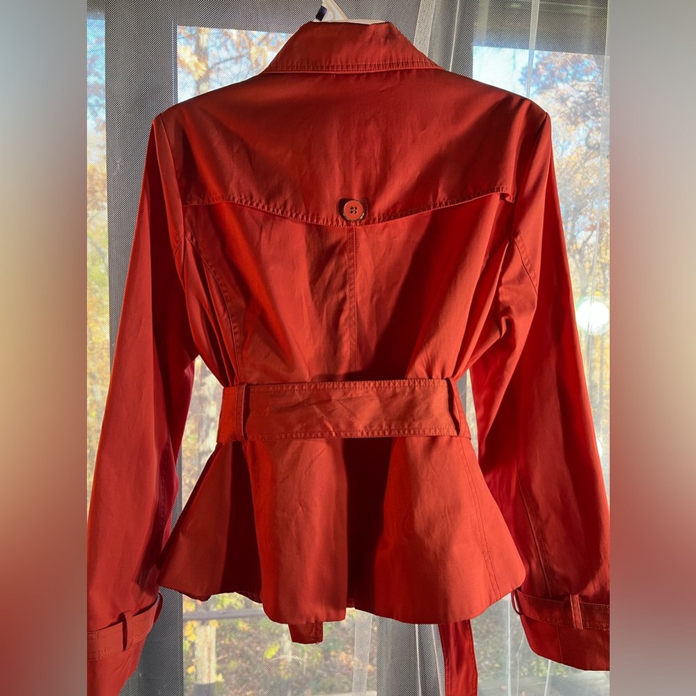 Black Rivet Beautiful orange trench coat. Cute design, asymmetric zipper. S XXL - Picture 5 of 9